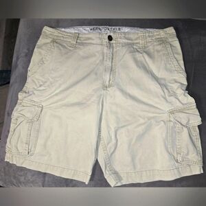 Aeropostale Tan Cargo Shorts Baggy Skater Style Cotton Men's Size 38 XL